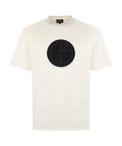 Giorgio Armani Logo-appliqué Cotton T-shirt In White