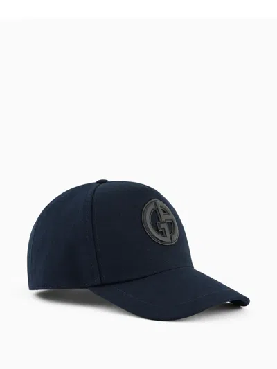 GIORGIO ARMANI LOGO-APPLIQUÉ COTTON BASEBALL CAP