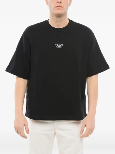 Giorgio Armani Logo-appliqué T-shirt In Black