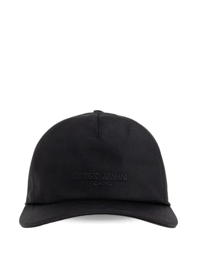 Giorgio Armani Logo Baseball Cap In Black