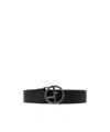 Giorgio Armani Logo Belt In Black
