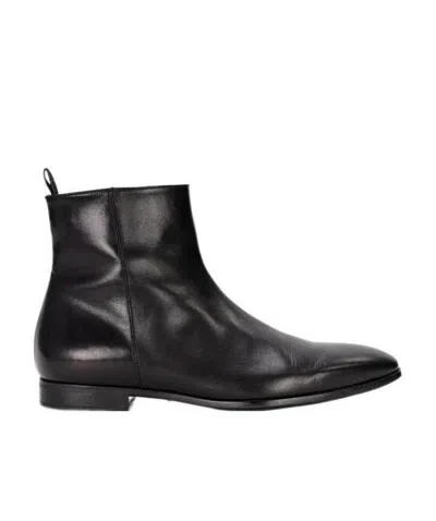Giorgio Armani Logo Boots In Black