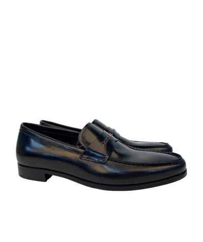 Giorgio Armani Logo Business Casual Shoes In Black