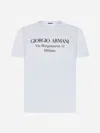Giorgio Armani Logo Print Cotton Jersey T-shirt In Optic White