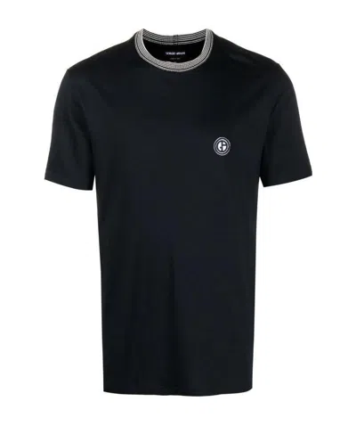 Giorgio Armani Logo Decal T-shirt In Black