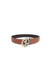 Giorgio Armani Logo Detail Belt In Brown