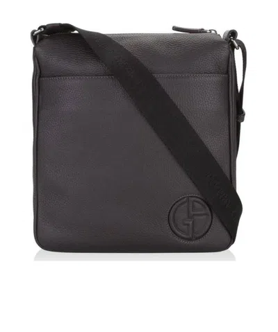 Giorgio Armani Logo Details Cross-body Bag In Black