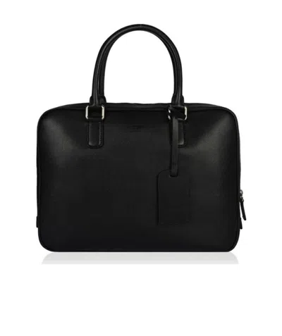 Giorgio Armani Logo Details Handbag In Black