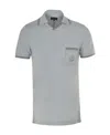 Giorgio Armani Logo Details Polo Shirt In Gray
