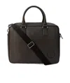 Giorgio Armani Logo Document Handbag In Black