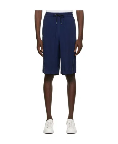 Giorgio Armani Logo Drawstring Shorts In Blue