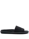 Giorgio Armani Logo-embossed Suede Slides In Blue