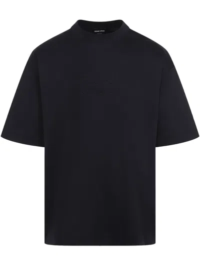 Giorgio Armani Logo-embossed T-shirt In Black
