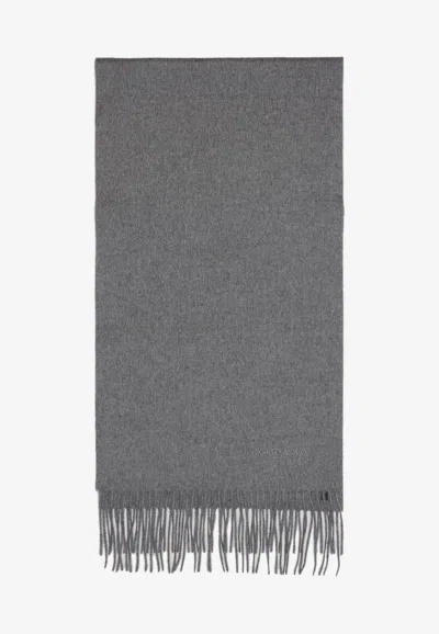 Giorgio Armani Logo-embroidered Cashmere Scarf
