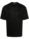 Giorgio Armani Logo-embroidered Cotton T-shirt In Black