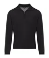 Giorgio Armani Classic Zip-up Pullover Crafted From Virgin Wool In Black
