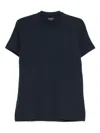 Giorgio Armani Official Store T-shirt En Interlock De Coton Avec Broderie Logo In Blue