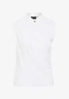 Giorgio Armani Draped Silk Shirt With High Collar In White