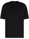 Giorgio Armani Blue Cotton T-shirt In Black