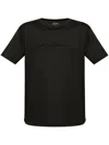 Giorgio Armani Official Store Pure Cotton Interlock T-shirt With Embroidered Logo In Black