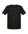 Giorgio Armani Official Store Pure Cotton Interlock T-shirt With Embroidered Logo In Black