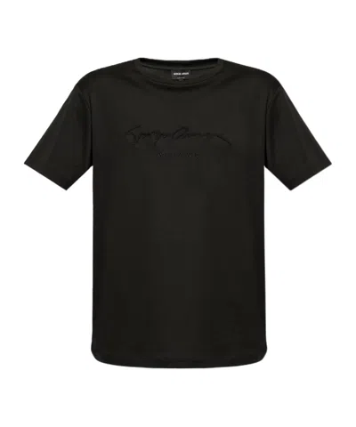 GIORGIO ARMANI LOGO-EMBROIDERED T-SHIRT