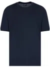 Giorgio Armani Logo-embroidered T-shirt In Blue