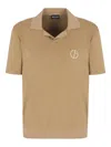 Giorgio Armani Logo-embroidered T-shirt In Brown