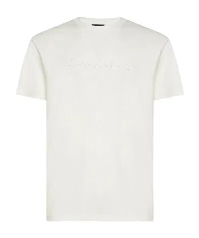 GIORGIO ARMANI GIORGIO ARMANI LOGO EMBROIDERED CREWNECK T-SHIRT