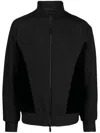 Giorgio Armani Logo-embroidered Zip-up Jacket In Black