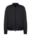 Giorgio Armani Logo-embroidery Cashmere-blend Jacket In Black