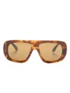 Giorgio Armani Logo-engraved Oversize-frame Sunglasses In Brown