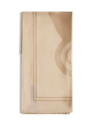 Giorgio Armani Beige Jacquard Silk Stole