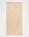 Giorgio Armani Logo Jacquard Silk Stole In Solid Light Beige