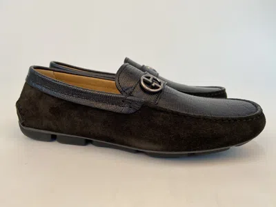 Giorgio Armani Logo Leisure Business Shoes In Black