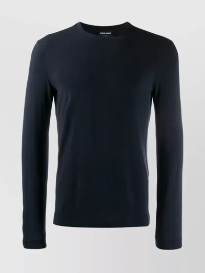 Giorgio Armani Logo Long Sleeve T-shirt In Black