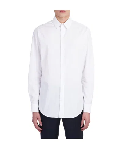 Giorgio Armani Logo Long-sleeved Shirt In White