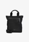 Giorgio Armani Logo Nylon Top Handle Bag In Black