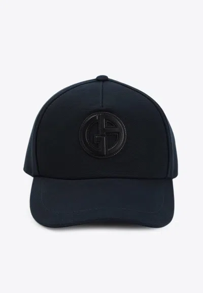 Giorgio Armani Logo Patch Baseball Cap In Navy