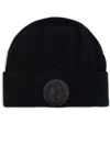 Giorgio Armani Logo-patch Cashmere-knit Beanie In Black