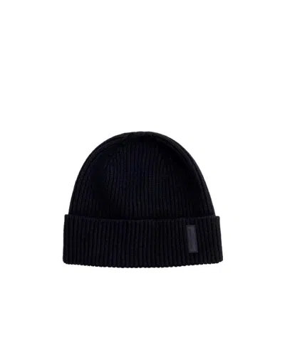 Giorgio Armani Logo-patch Cashmere-knit Beanie In Black