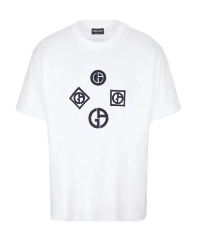 Giorgio Armani Logo-patch Cotton T-shirt In White