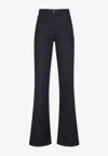Giorgio Armani Logo Patch Flared-leg Jeans In Blue