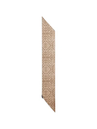 Giorgio Armani Men Silk Scarf With Print In Brown