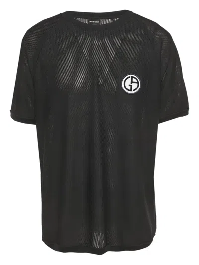 Pre-owned Giorgio Armani Logo-patch T-shirt In Black