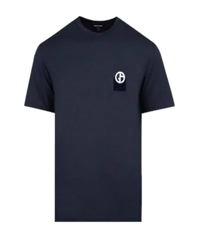 Giorgio Armani Logo-patch T-shirt In Black