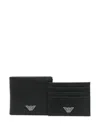 Giorgio Armani Logo-plaque Wallet Set In Black