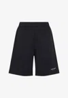 Giorgio Armani Navy Blue Polyamide Bermuda Shorts With Concealed Drawstring In Navy