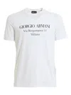 Giorgio Armani Logo Print Cotton Jersey T-shirt In White