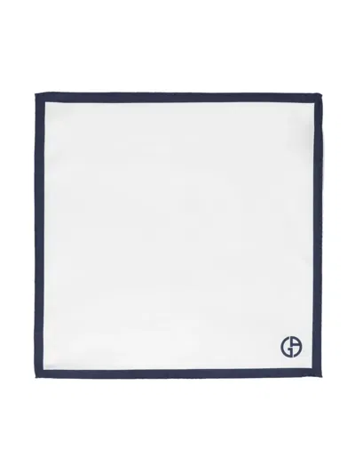 Giorgio Armani Logo-print Silk Foulard In White
